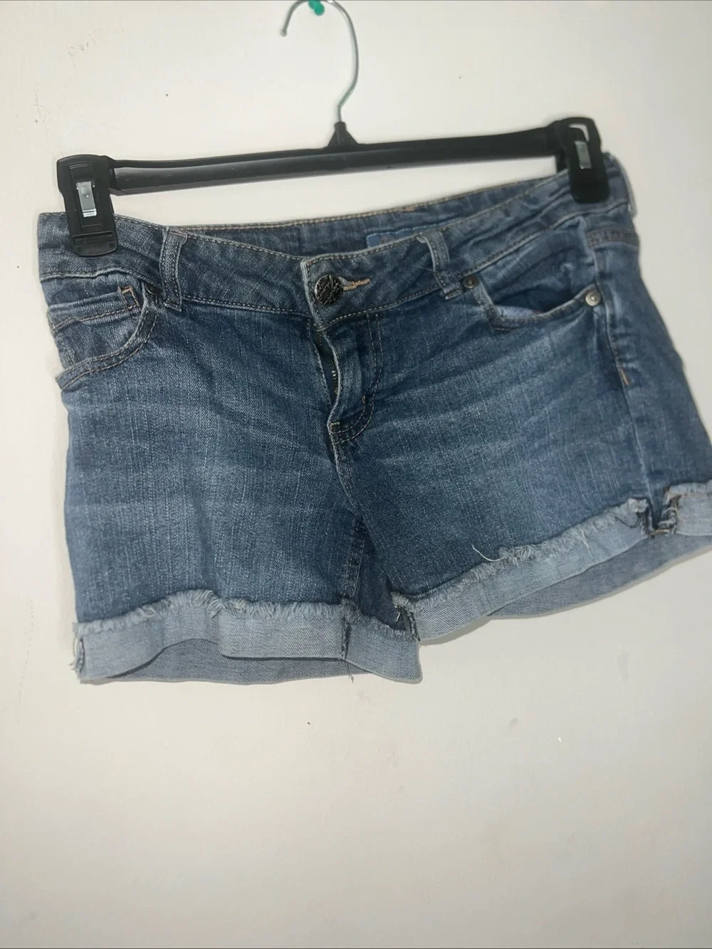 Celebrity Pink Rolled Hem Denim Jean Shorts - Blue